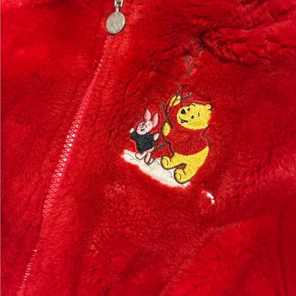 Disney Store Winnie the Pooh Red Jacket Kids 4/5 Eeyore Embroidered 90s Y2K - Picture 4 of 8
